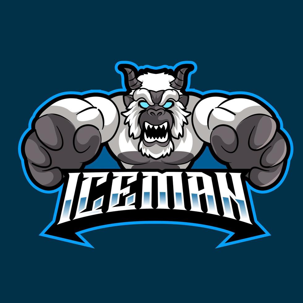 iceman mascot logo vector illustration