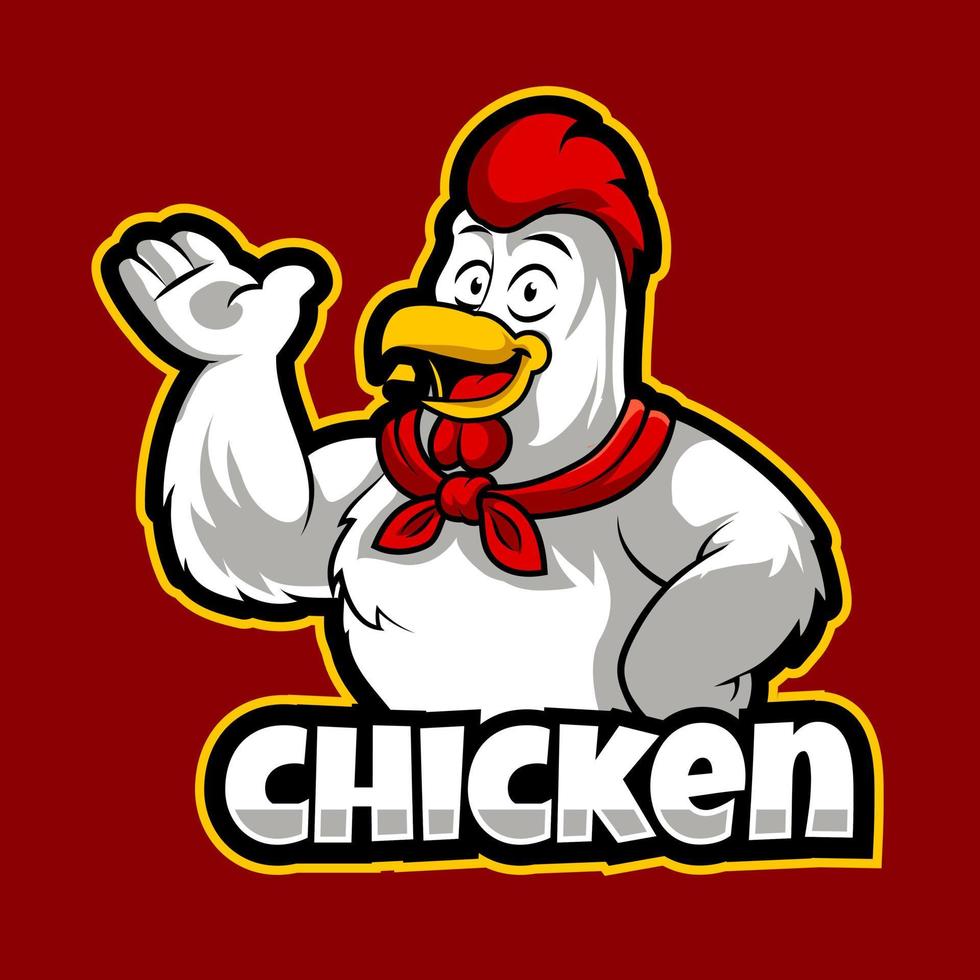 Ilustración de vector de logotipo de mascota de pollo