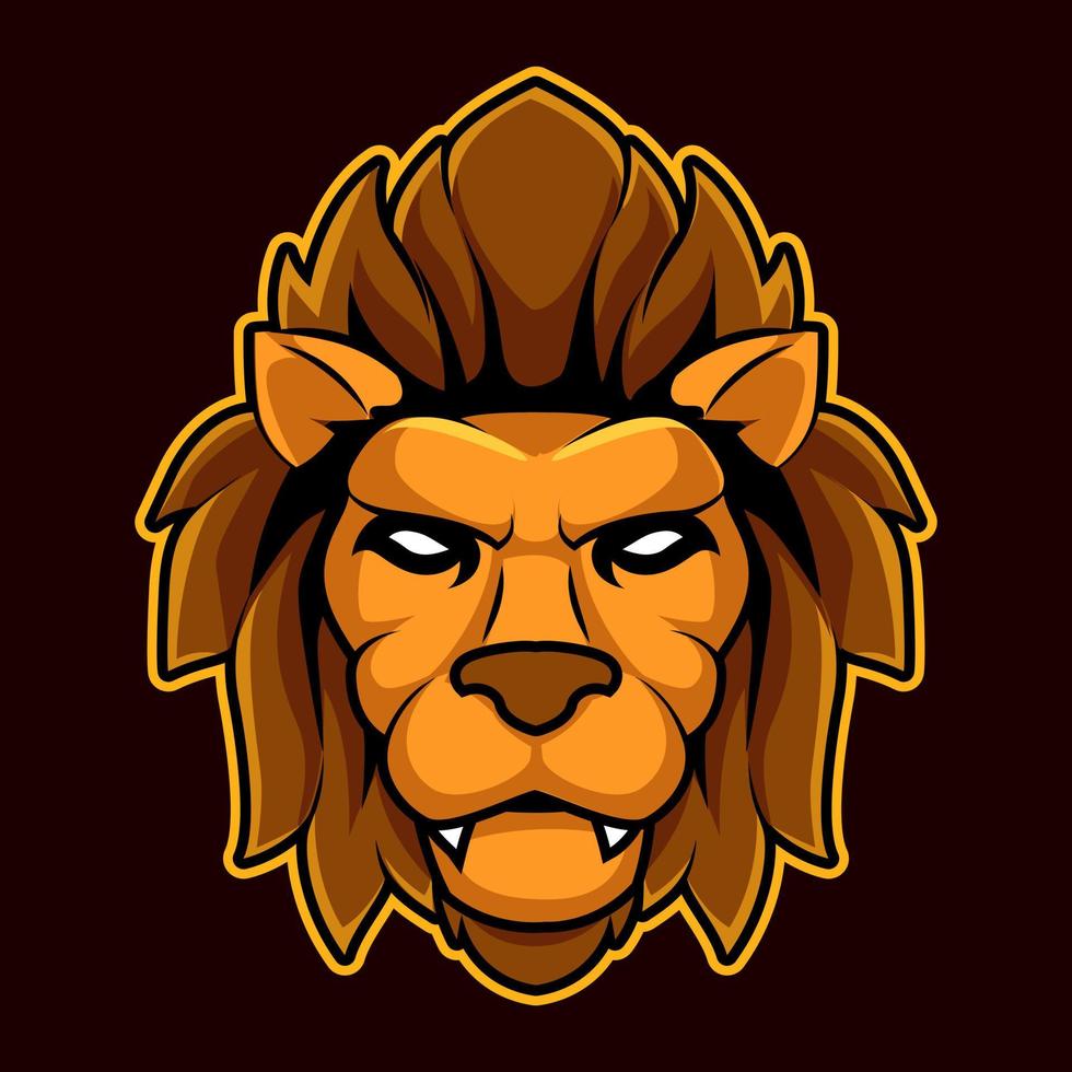 head lion mascot esport logo vector illustration