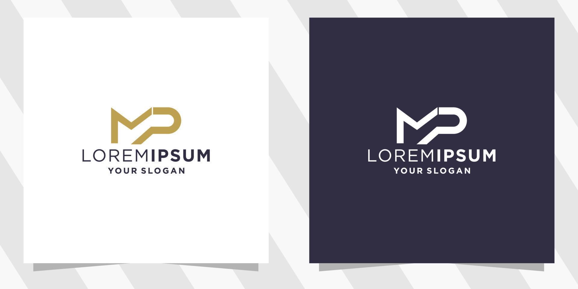 letter mp logo template vector