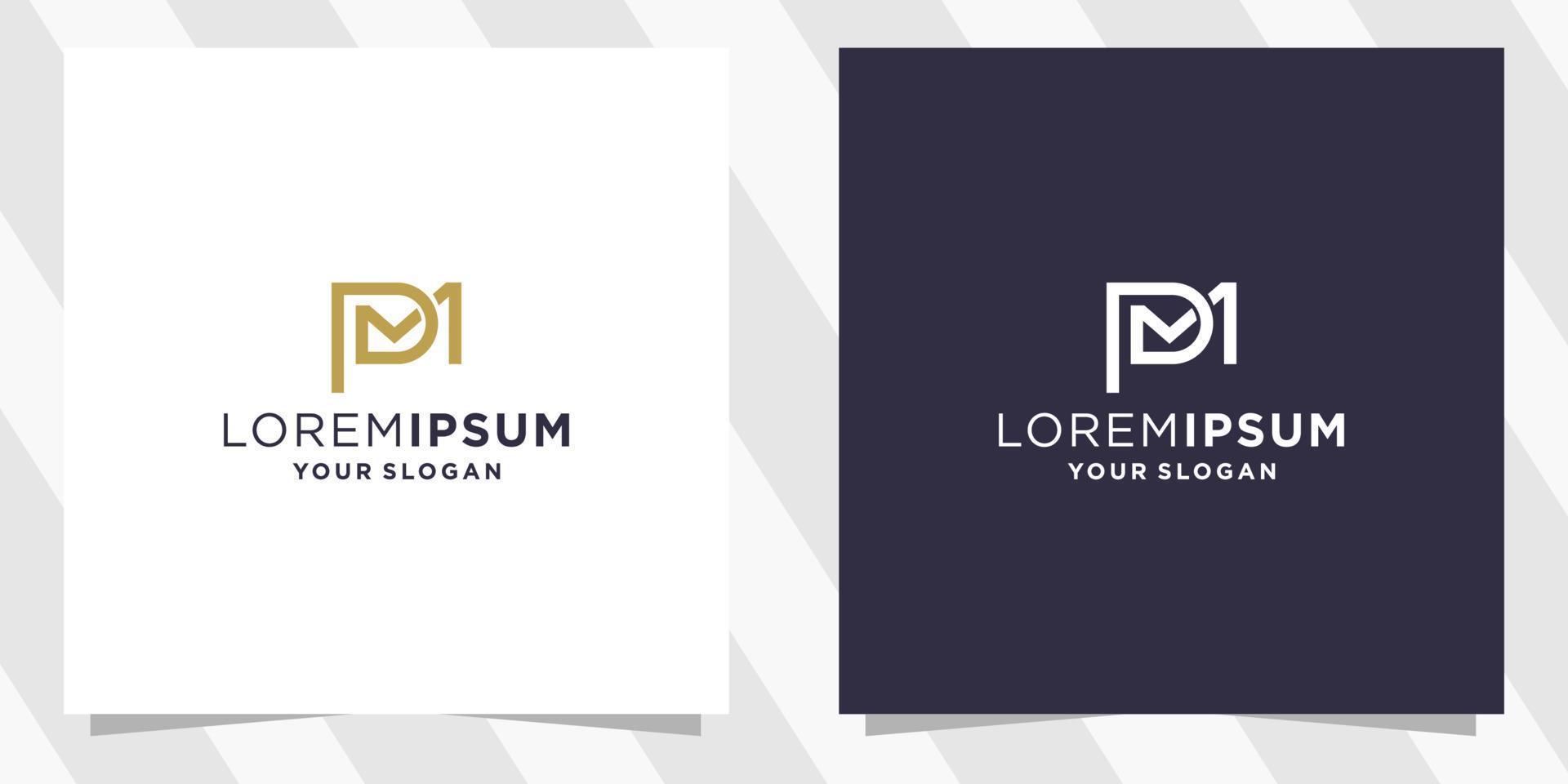 letter pm logo template vector