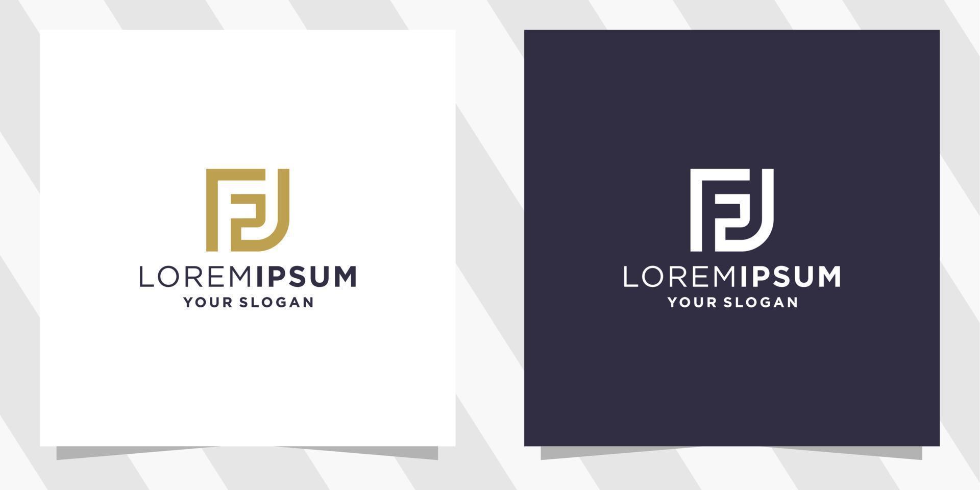 letter fj logo template vector