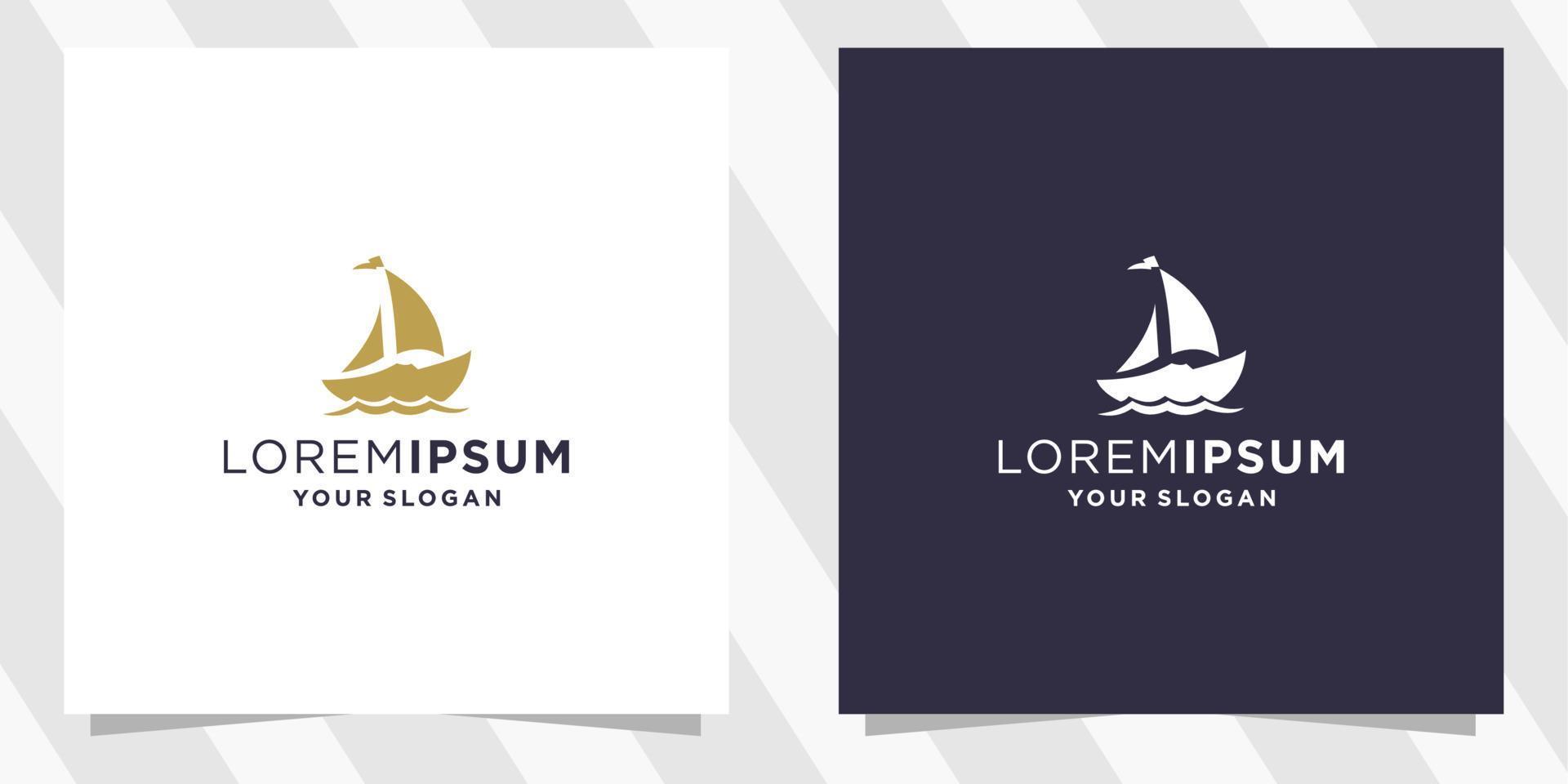 Boat and traditioanal ship logo template vector