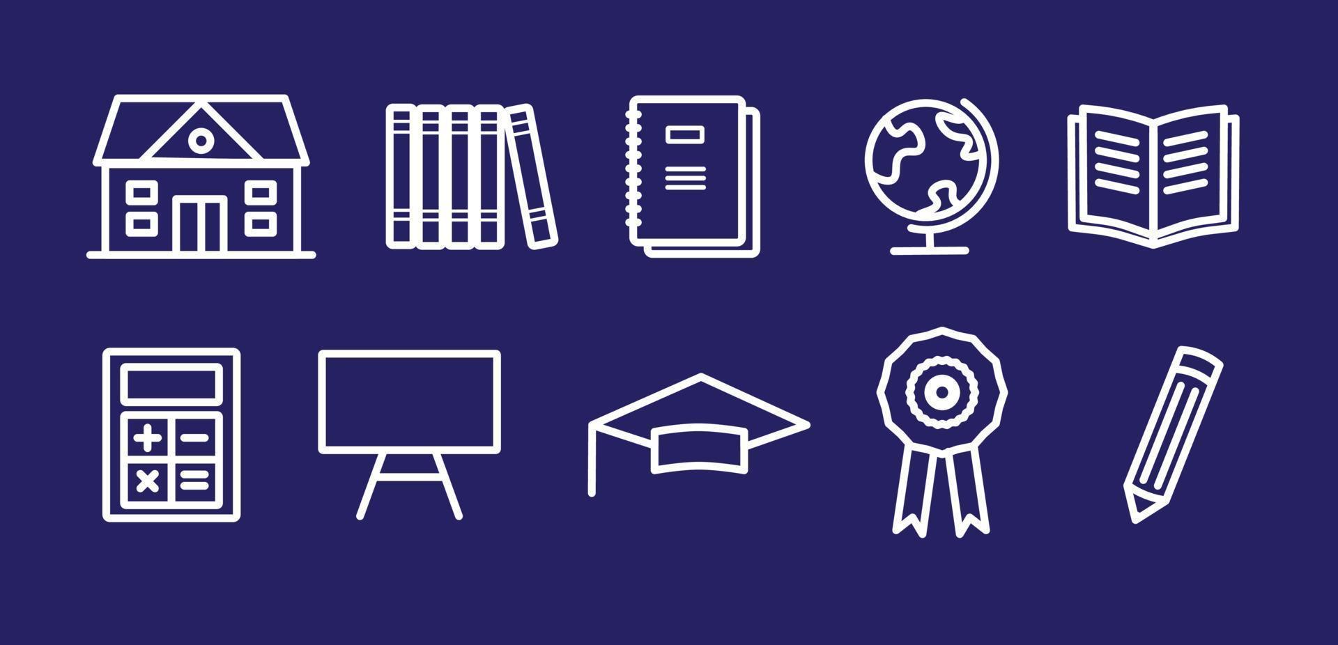 Simple set of vector thin line icons