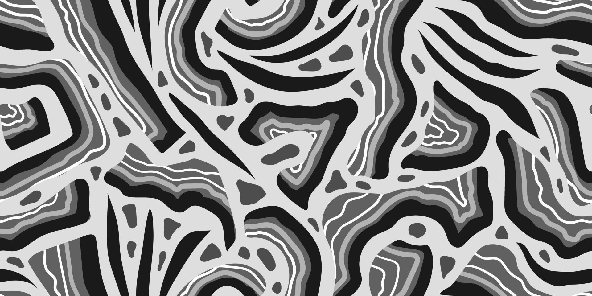ABSTRACT VECTOR SEAMLESS GRAY BANNER WITH SECTIONS OF BLACK SHAPELESS STONES