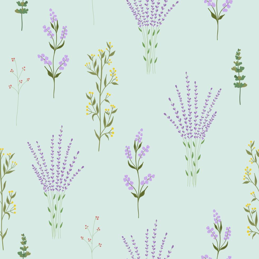 patrón de flores sin fisuras. fondo floral brillante con estampado de flores y flores. ilustración de vector plano coloreado para textil. diseño de textura repetitiva.