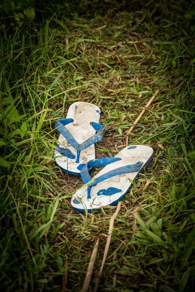 The pair of slippers without owner. photo