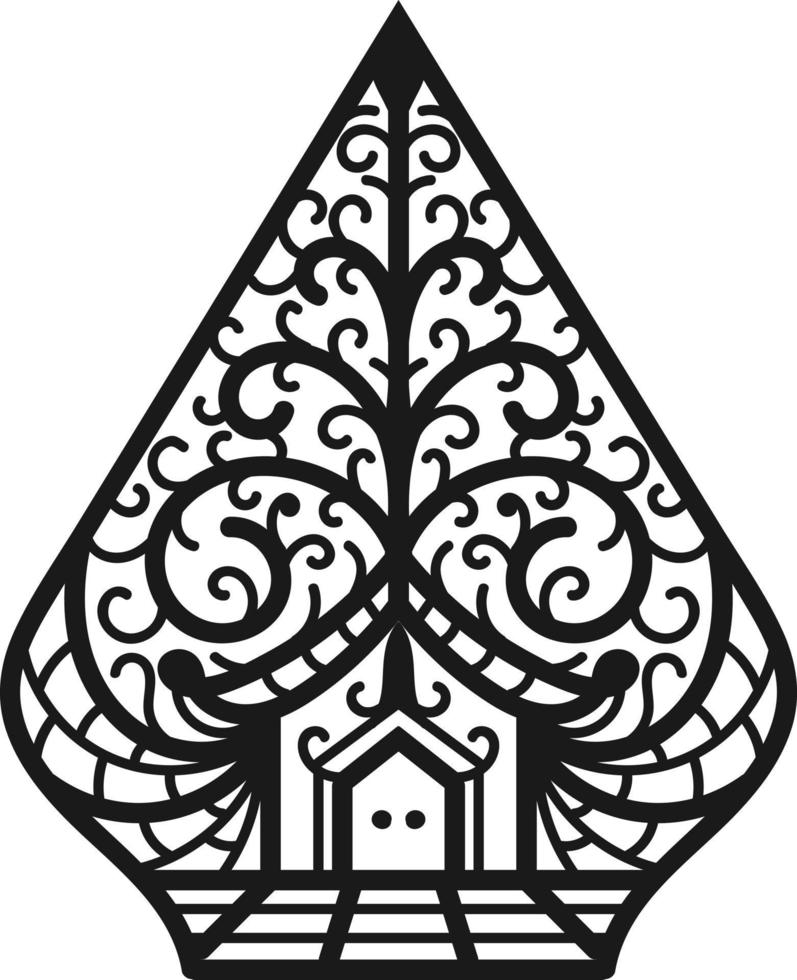 Silhouette of Gunungan Wayang vector