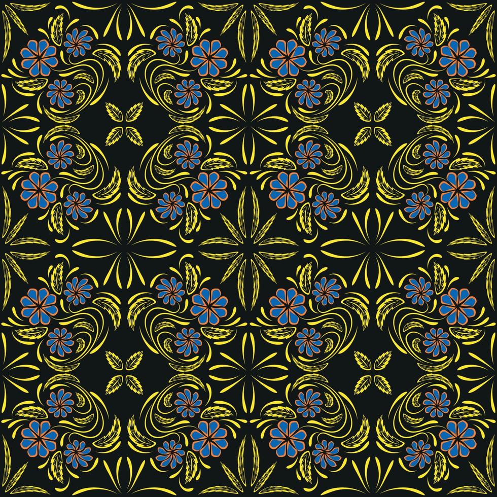 Folk flowers print Floral pattern Ethnic art vector