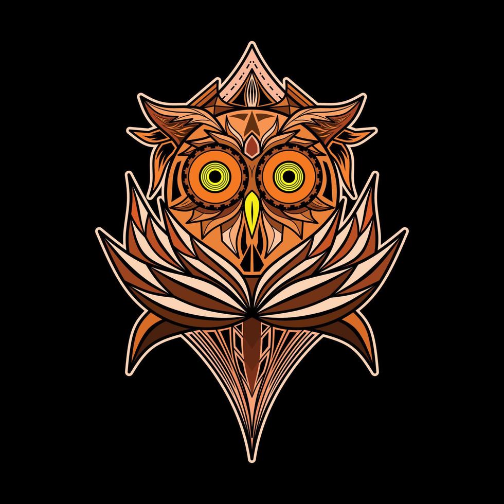 colorful owl illustration vector design