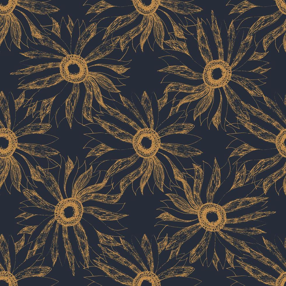 seamless vintage cute flower vector pattern background.