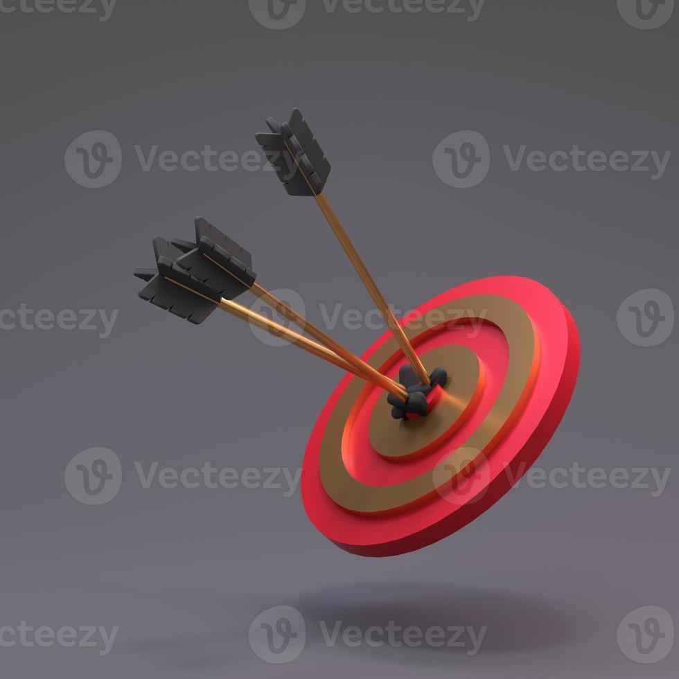 Round target on a black background. 3D renderer photo