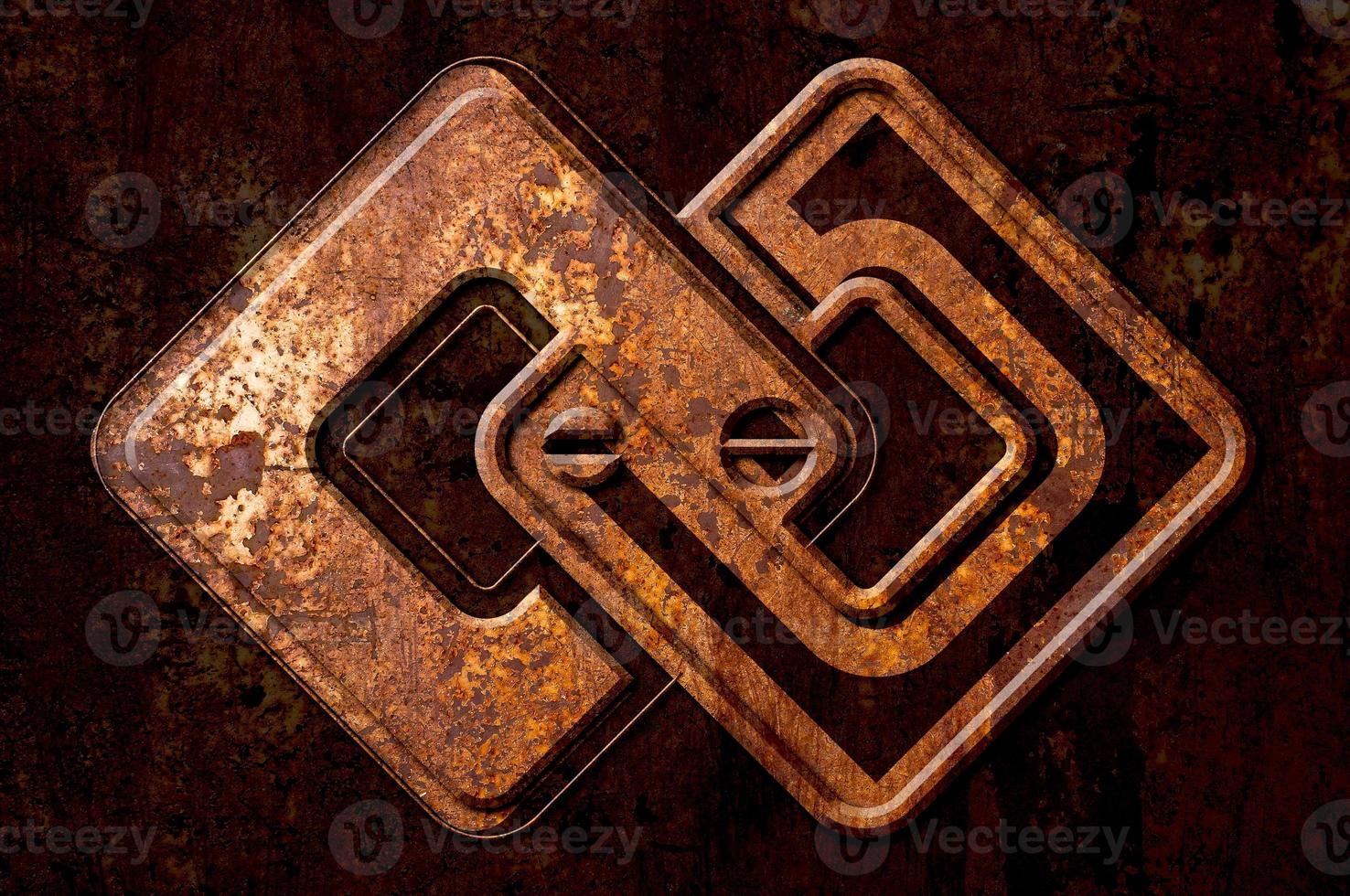 Infinity sign on the metal rust background photo
