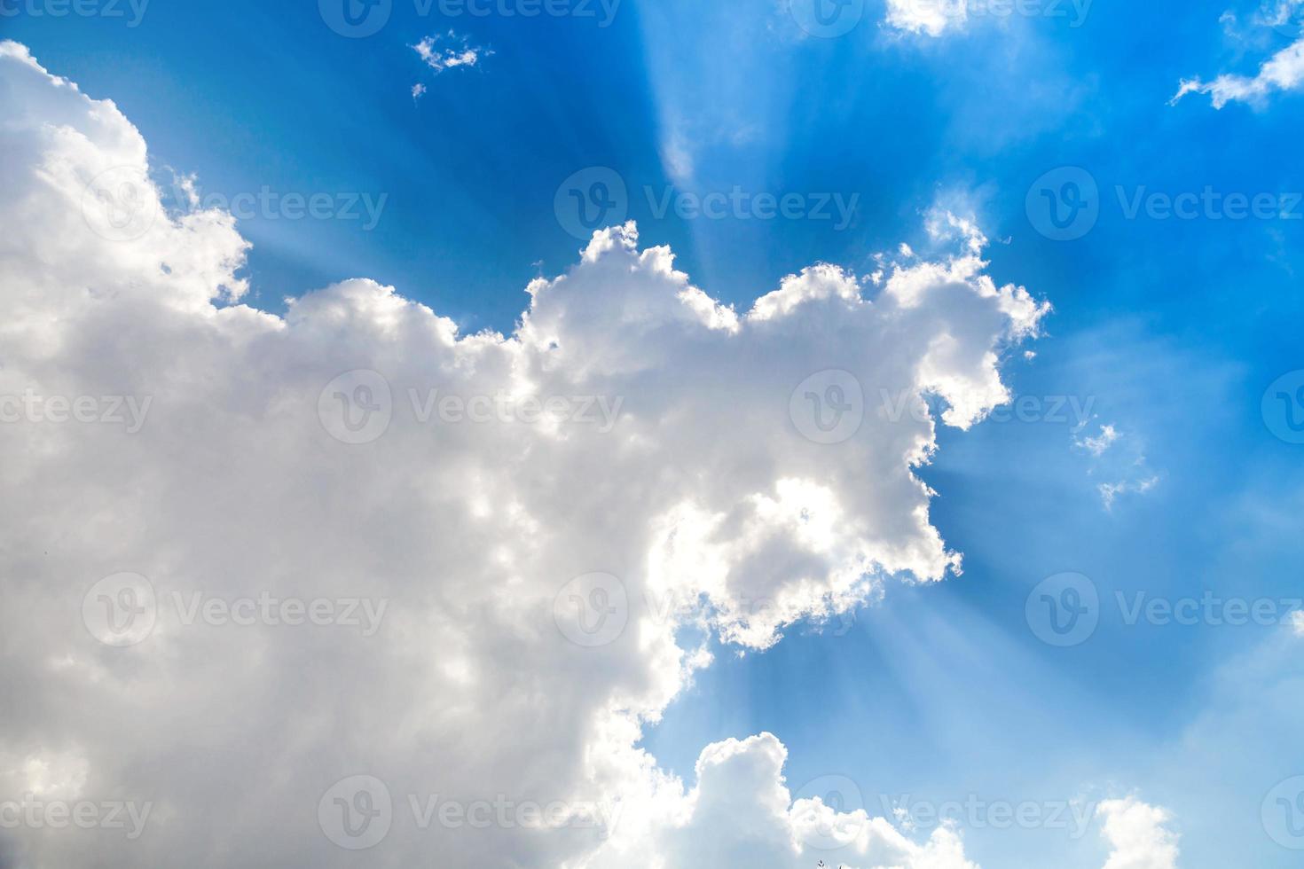 White clouds in blue sky photo