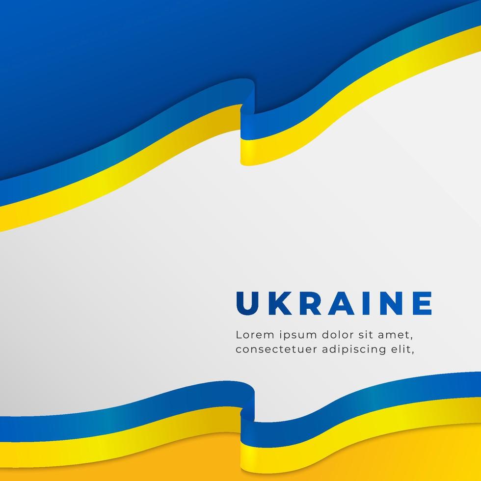 Ukraine background with ribbon flag vector