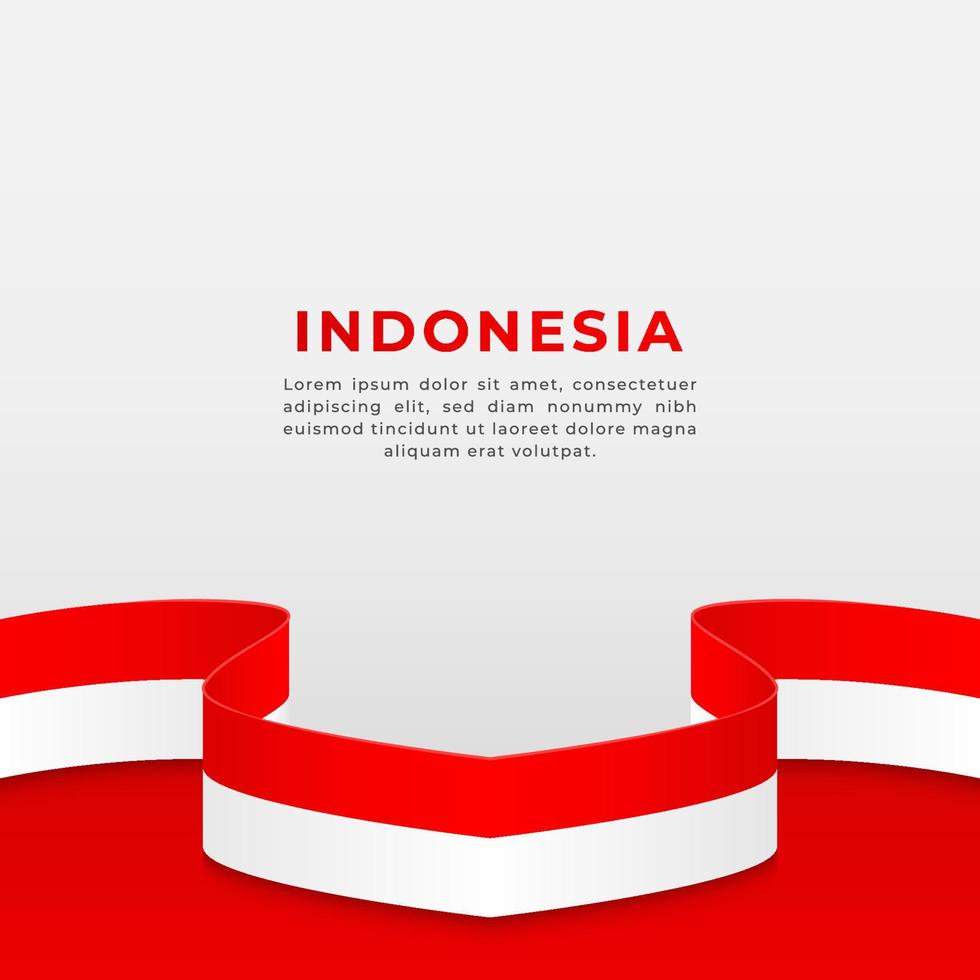 Banner with Indonesia ribbon flag vector