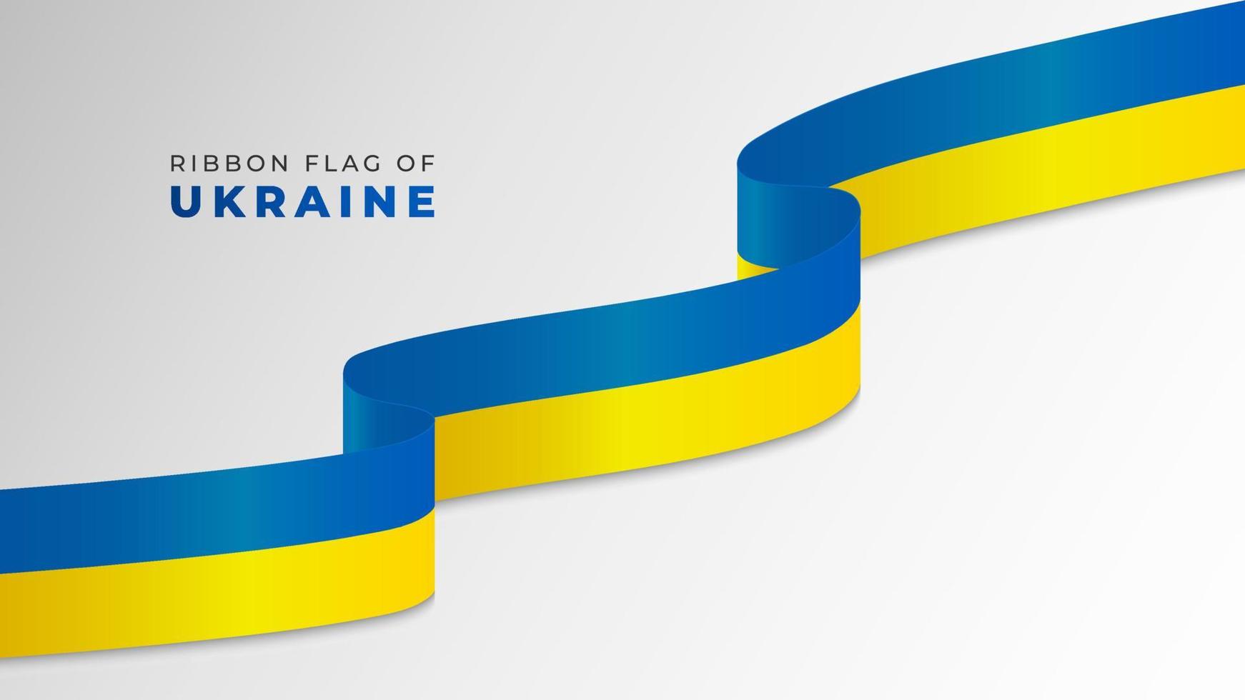 Shiny and wavy ribbon flag of Ukraine vector