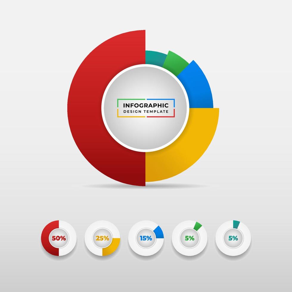 Minimal Circle Diagram Infographic Design Elements vector