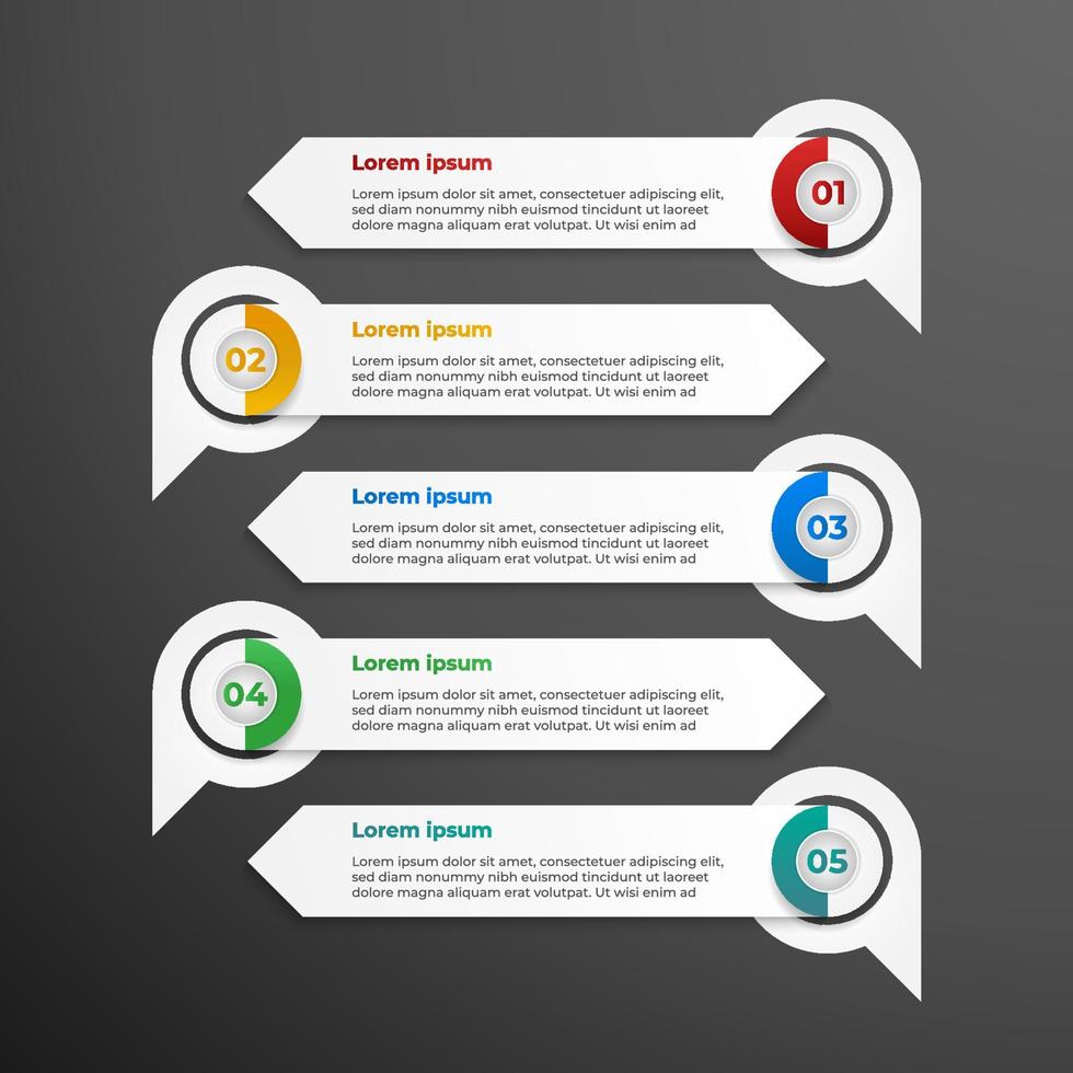 5 Steps Infographic Design Elements Template vector