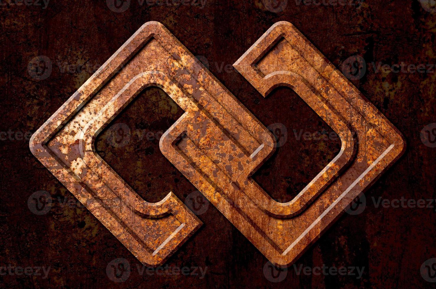 Infinity sign on the metal rust background photo