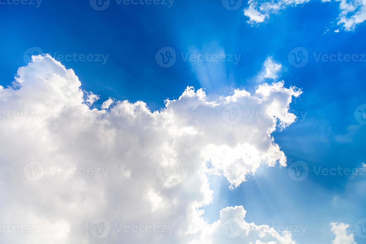 White clouds in blue sky photo