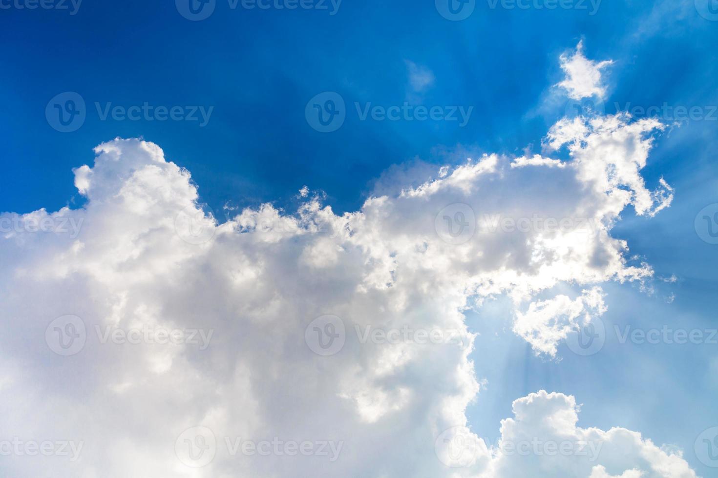 White clouds in blue sky photo