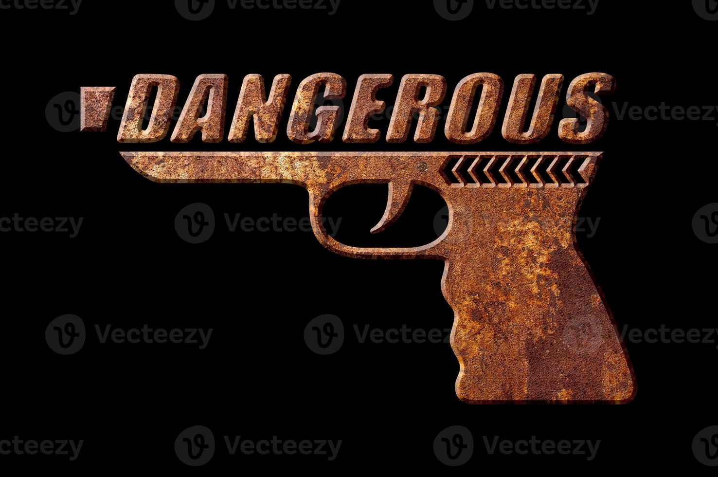 concepto de arma peligrosa aislado sobre fondo negro foto