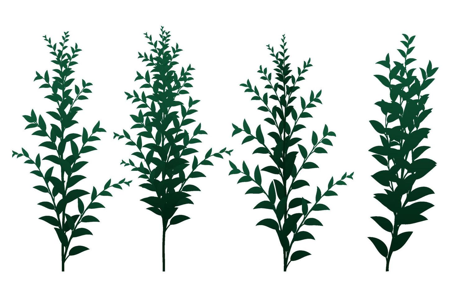 set of vector design element green leaf