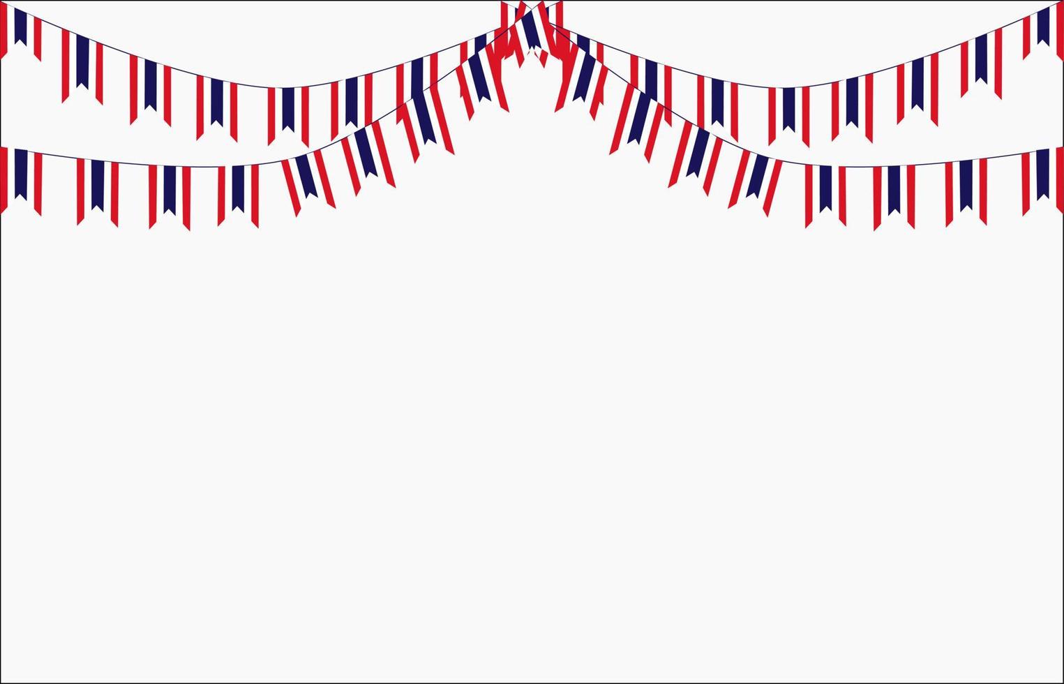 Thailand Bunting Flags Isolated on White Background. vector design illustration. Blue, white, red colors flags.