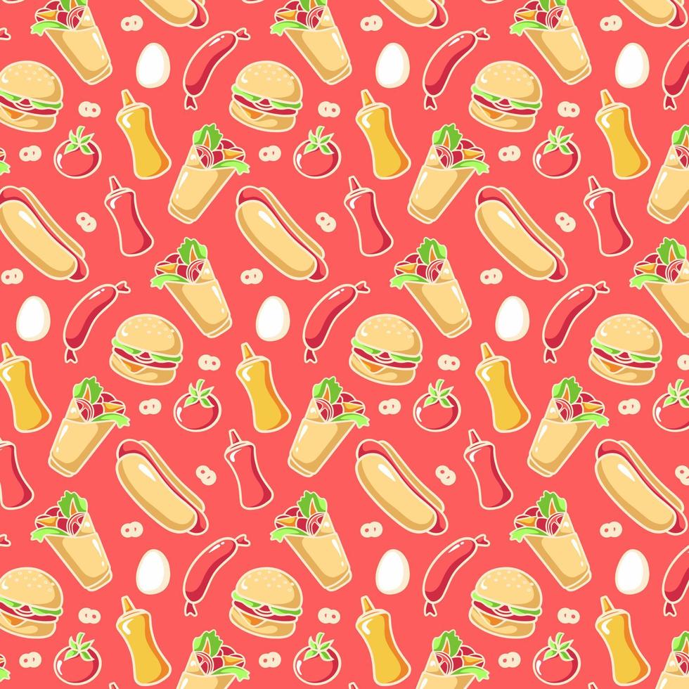 Fast Food Background Pattern vector