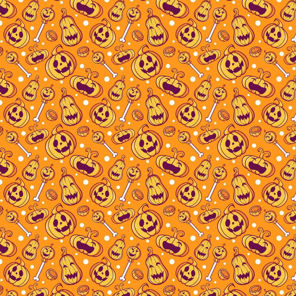 Pumpkin Halloween Background Pattern vector