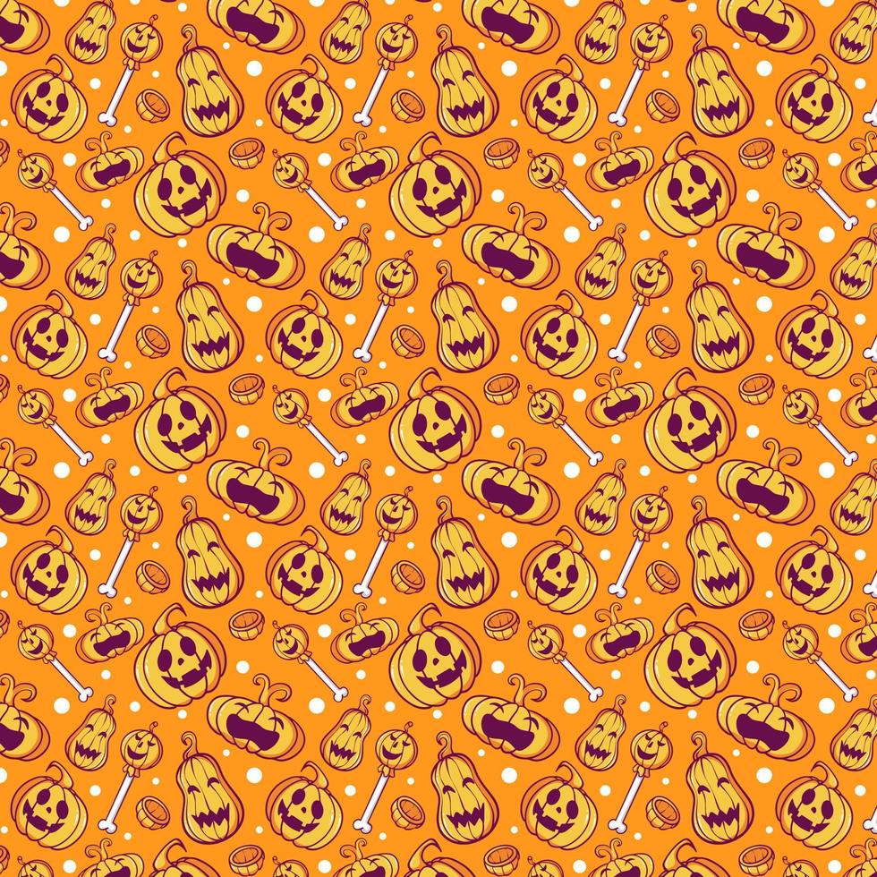 patrón de fondo de halloween de calabaza vector