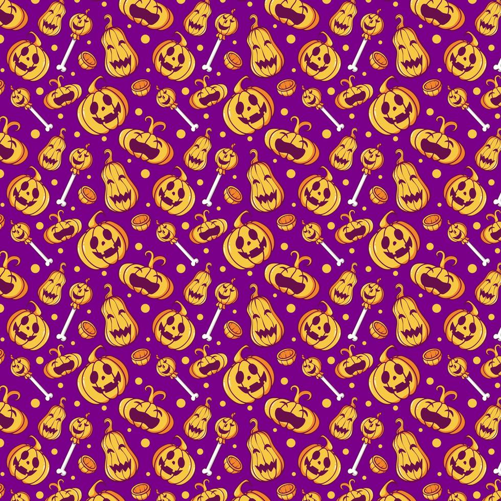 Pumpkin Halloween Background Pattern vector