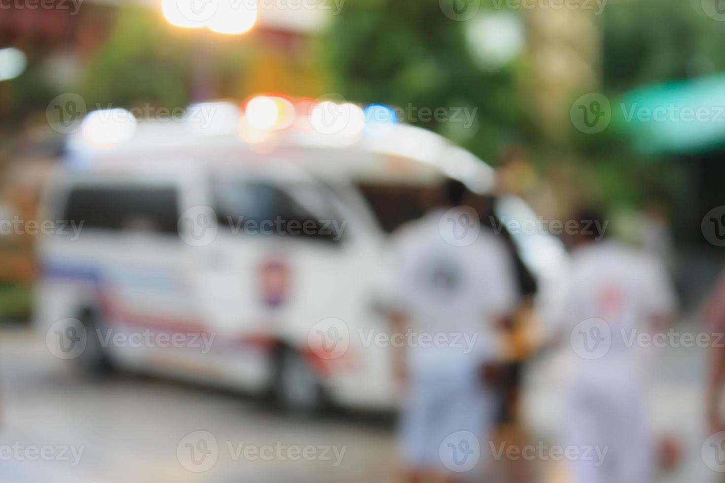 Ambulance responding to an emergency call photo