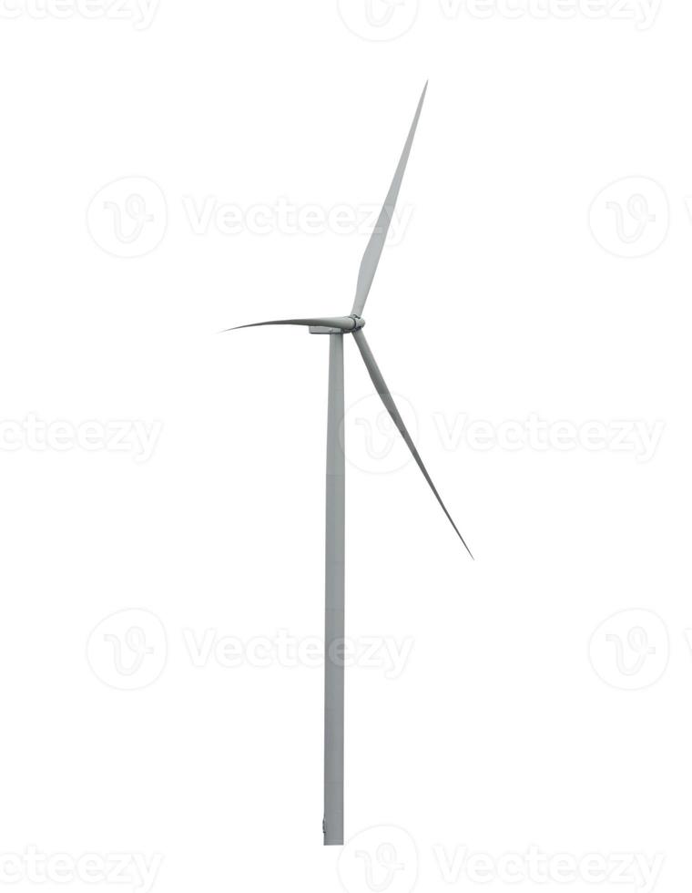 Wind turbines isolated on white background photo