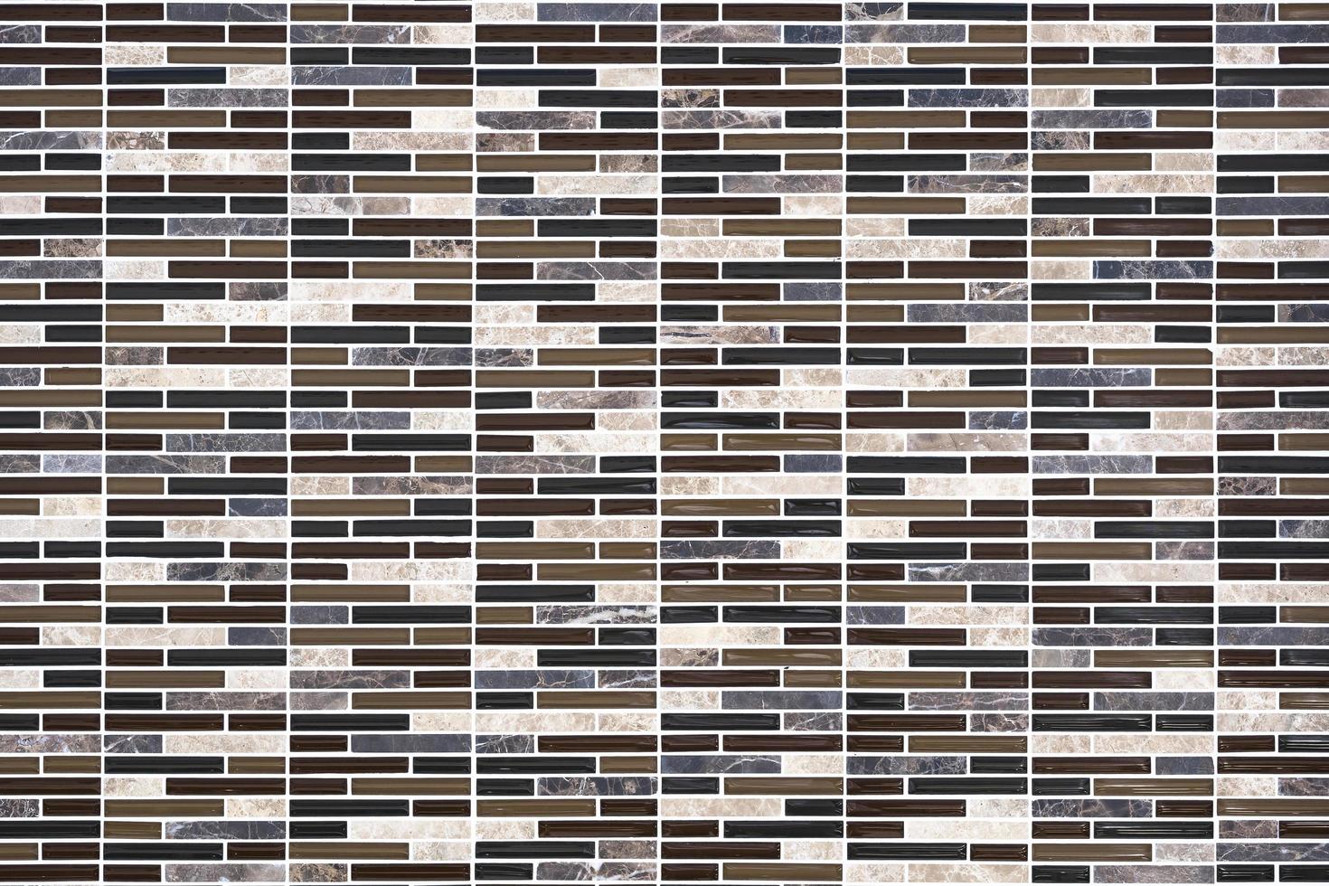 Abstract rectangle pattern of mosaic with marble tiles wall background in brown tone style photo