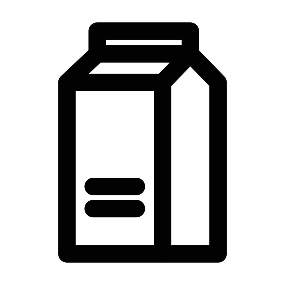 icono de vector de leche de cartón que es adecuado para el trabajo comercial y modificarlo o editarlo fácilmente