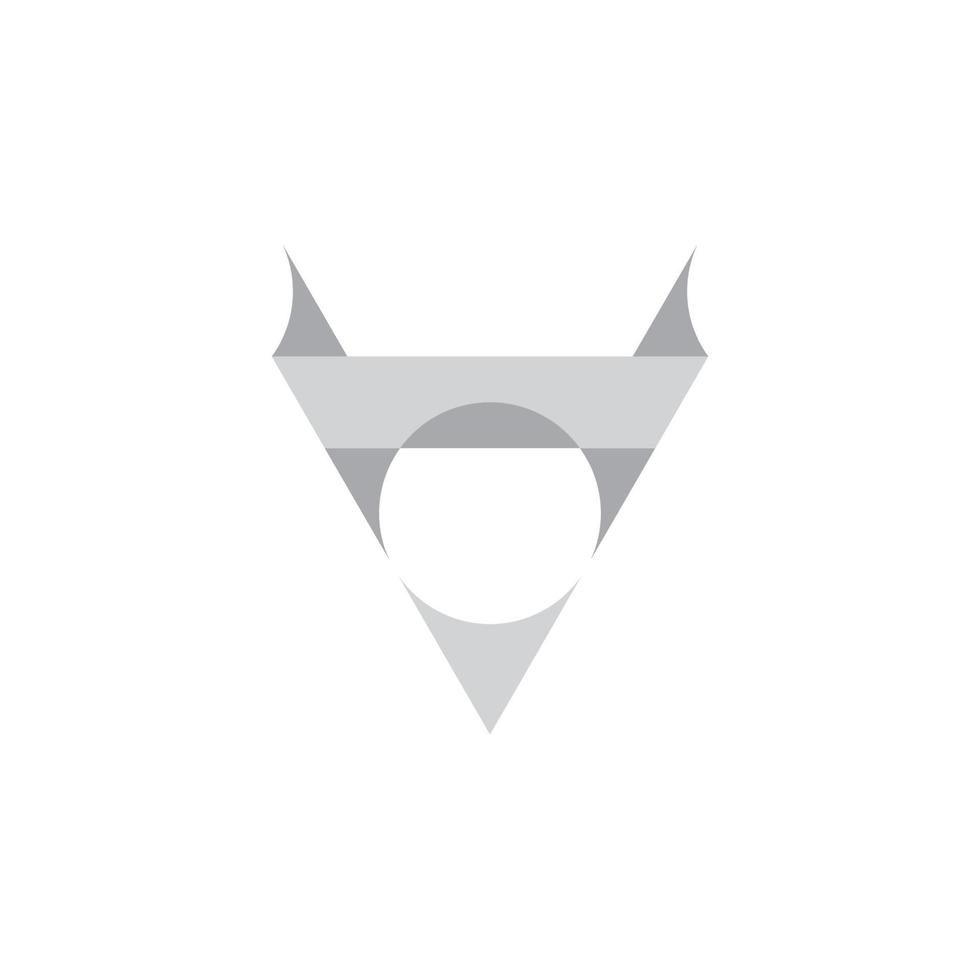 vector de logotipo de papel 3d de triángulo geométrico de letra v