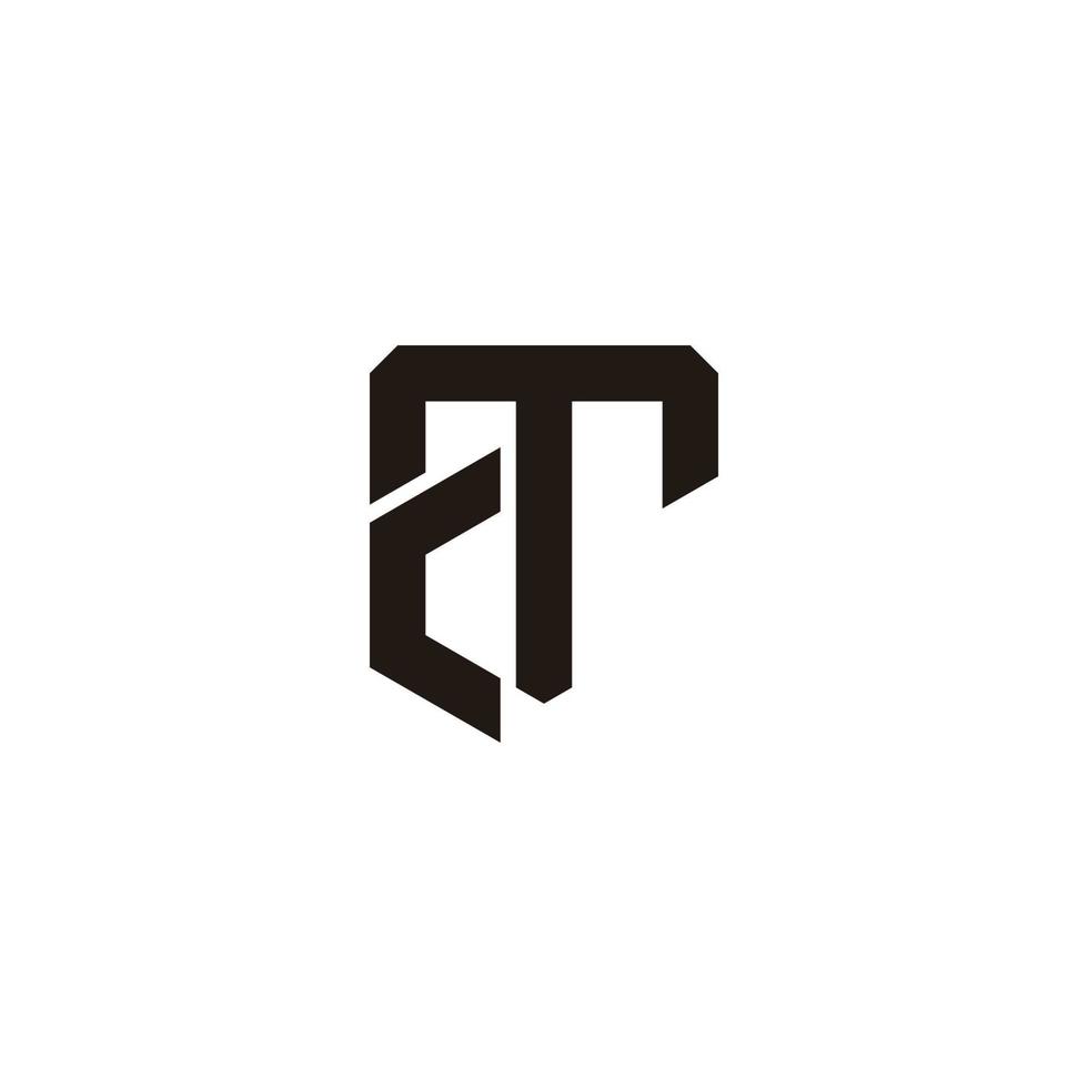 letter ct simple linked line geometric logo vector
