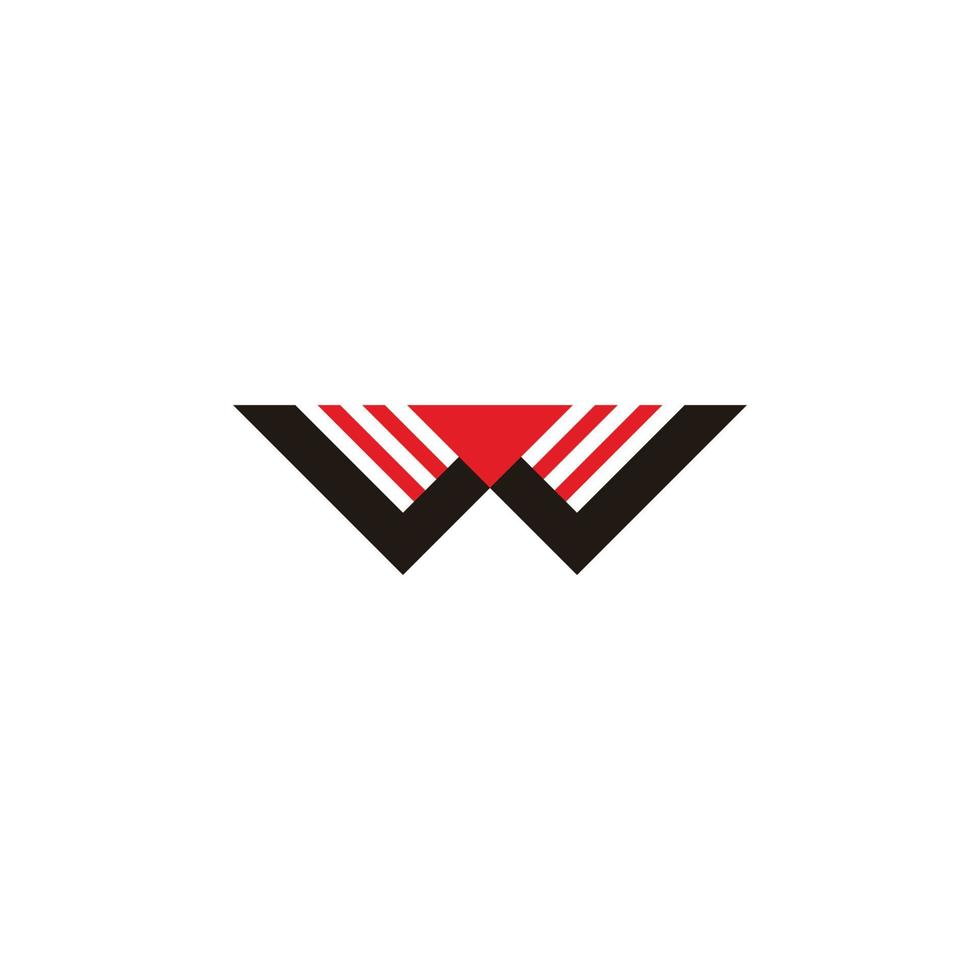 letter w triangle colorful geometric simple logo vector