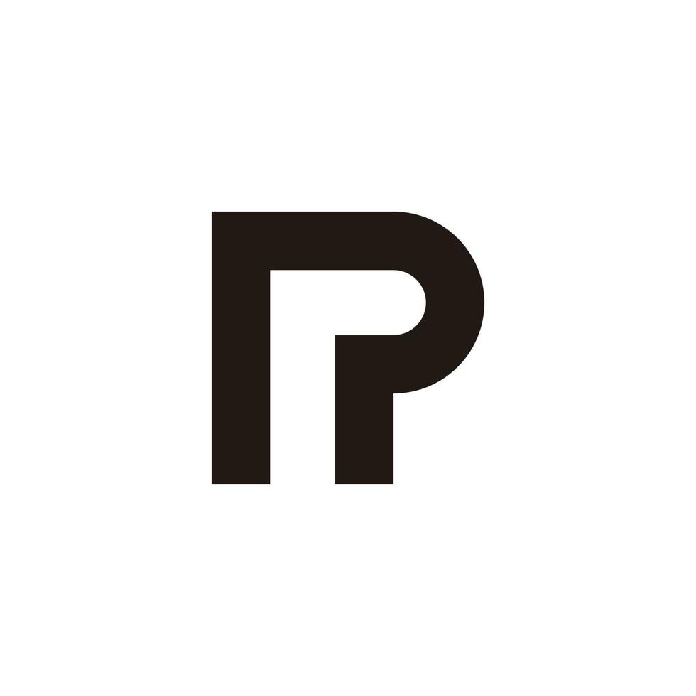letter pr simple geometric symbol logo vector