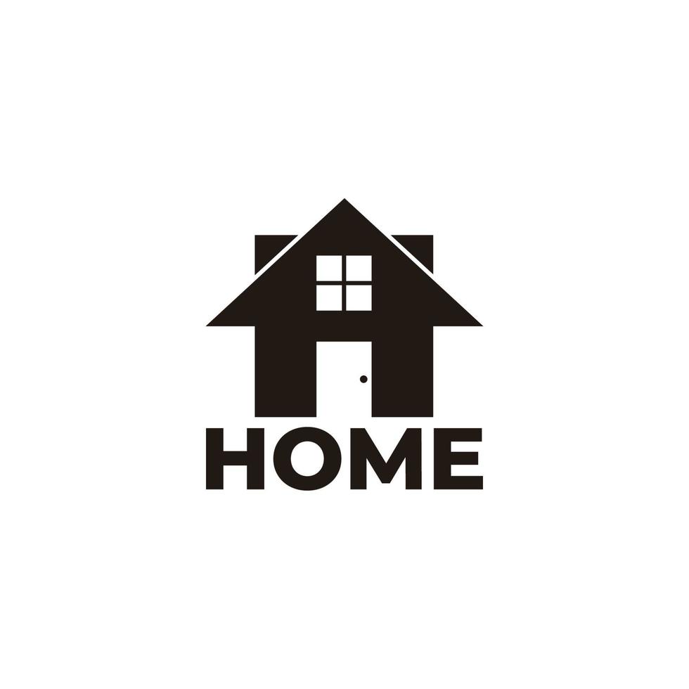 vector de logotipo geométrico simple de silueta de casa de letra h