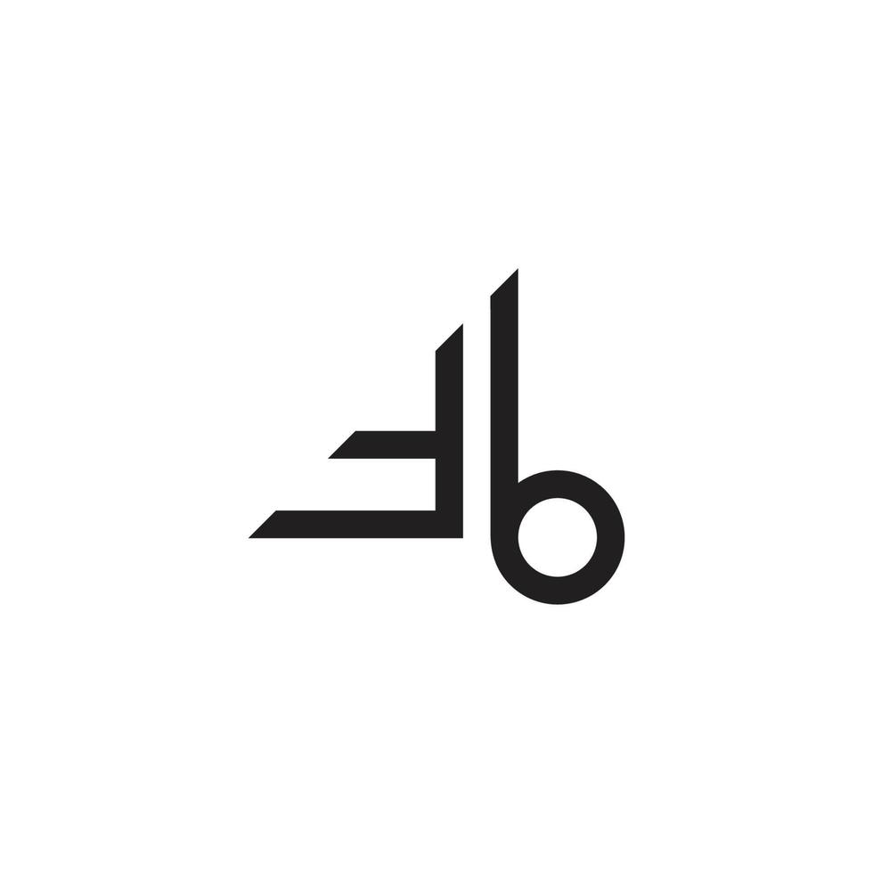 letter tb abstract lowercase geometric logo vector