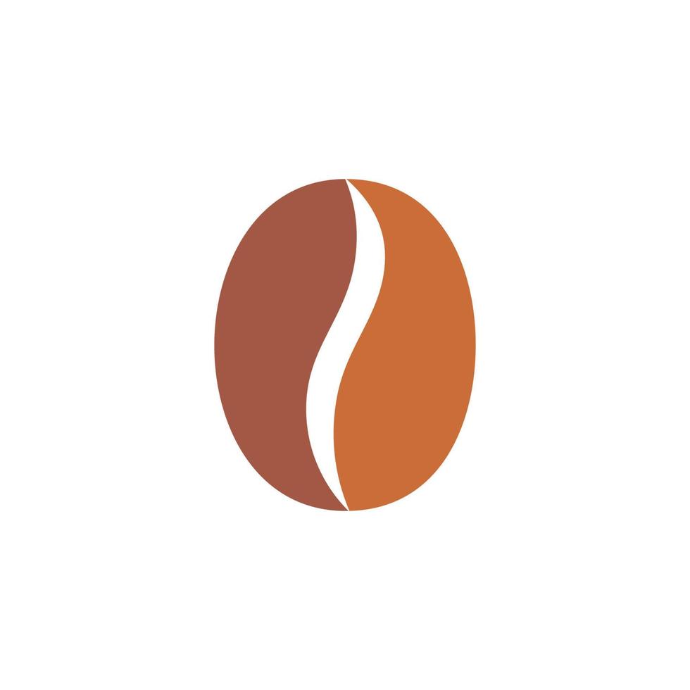 simple curves coffee bean symbol logo vector