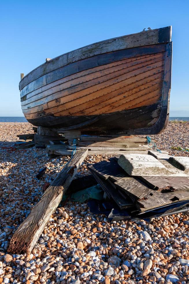 DUNGENESS, KENT, UK, 2008.  Beached Rowing Boat photo