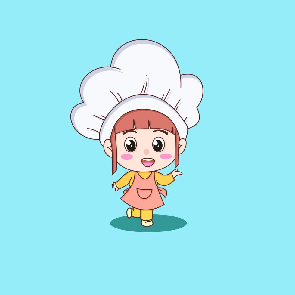cute girl is a chef vector