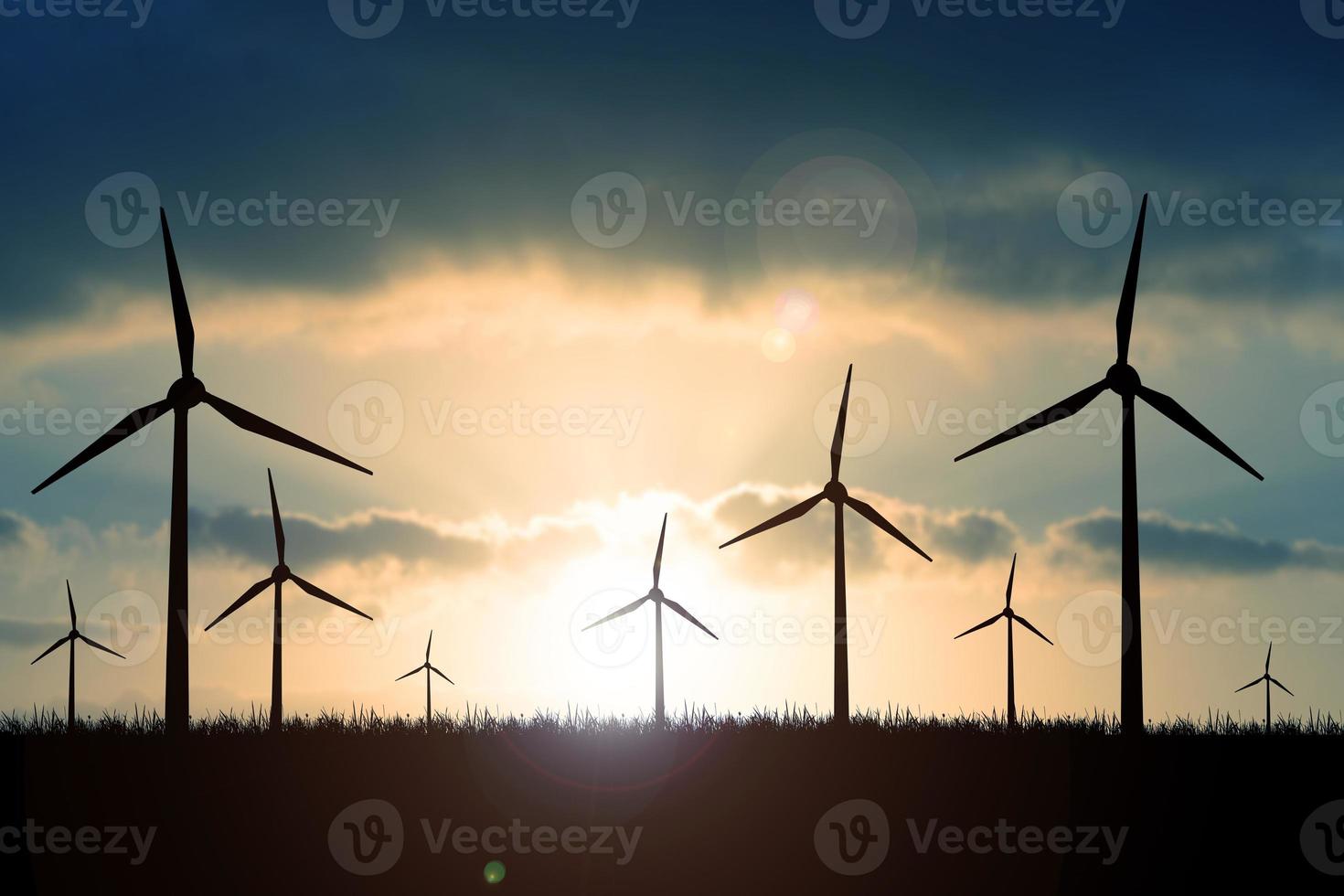 Wind turbines generate energy photo