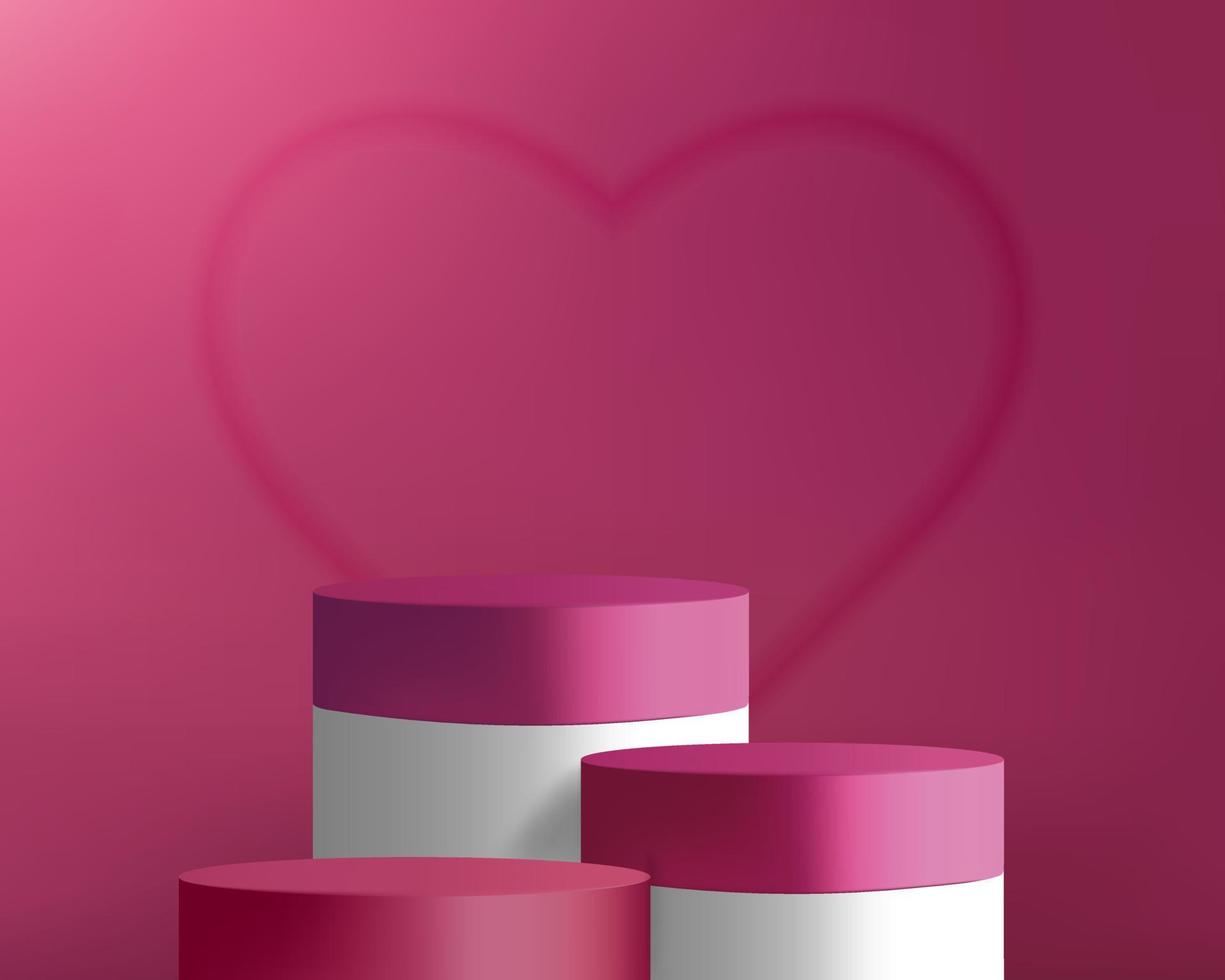 podium with heart for Valentine vector