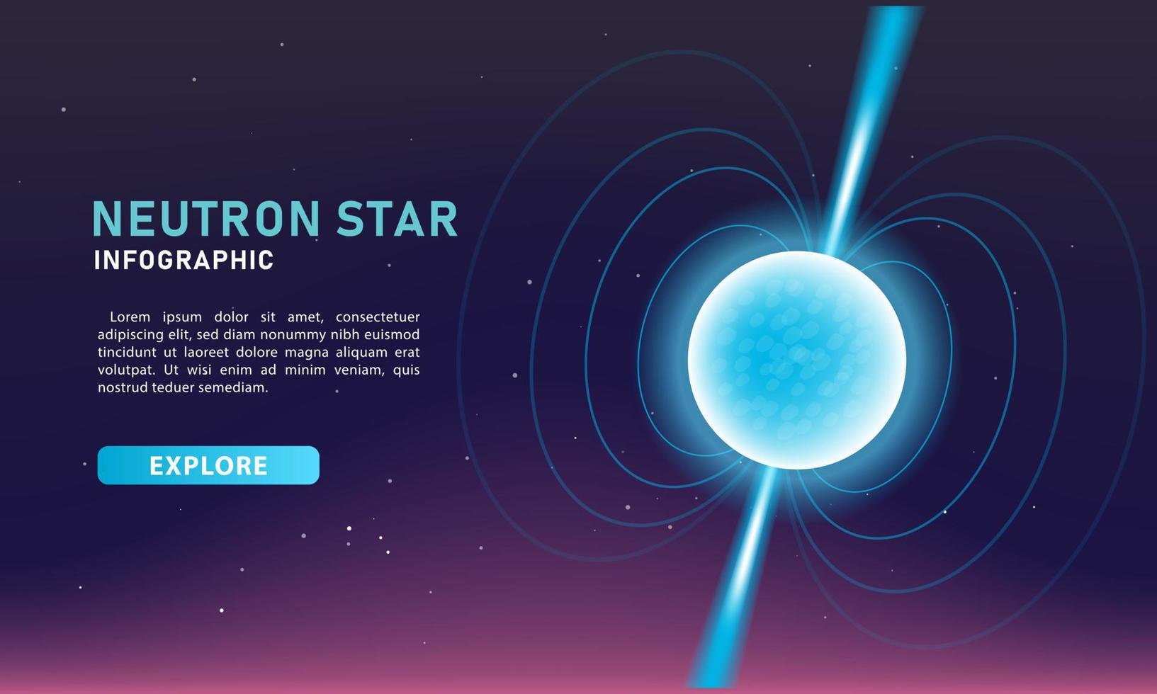 Infographic template for business and science. Modern Neutron Star banner vector. vector