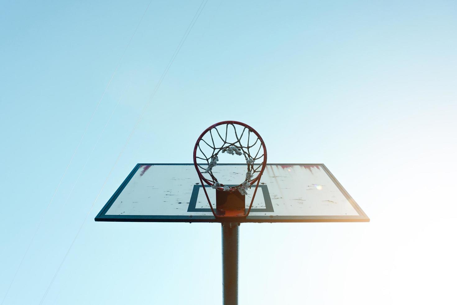 old street basket hoop, sports equipment photo